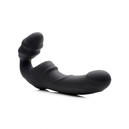 Ribbed Vibrating Strapless Strap-On