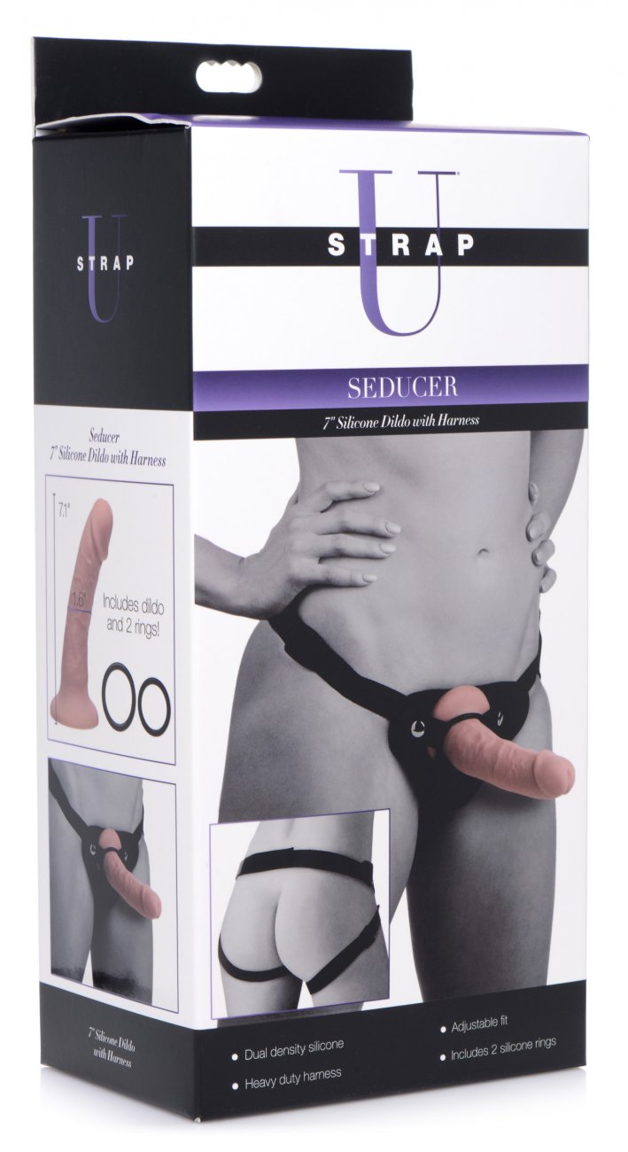 7-inch Silicone Dildo with Harness